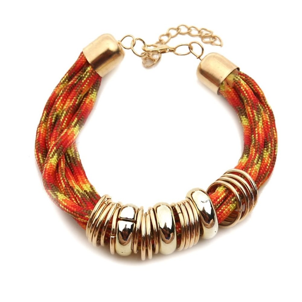 Orange Yellow and Gold Bracelet